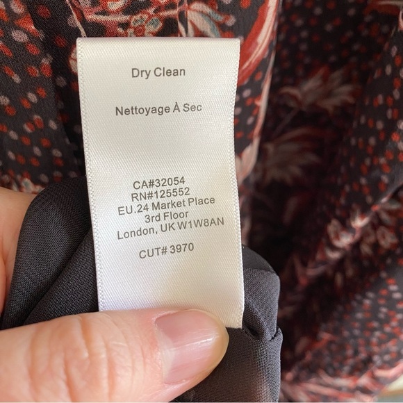 Anthropologie Dolan Left Coast Stratton Dress Maxi Long Smocked Floral Carbon - Picture 9 of 12